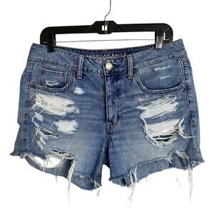 American Eagle AE Tomgirl Denim Jean Shorts Womens 6 Distressed Short Cut-Offs